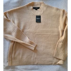 NWT FOREVER21 Mock Beige Sweater sz L